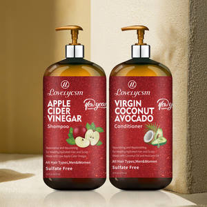 Shampooing et Après-Shampooing Bio en Gros OEM à la Biotine, Kératine, <span class=keywords><strong>Vinaigre</strong></span> de Cidre de Pomme, et Noix de Coco pour la Pousse des <span class=keywords><strong>Cheveux</strong></span> et Anti-Pelliculaire Sans Parabène ni Sulfate - Product Image 4