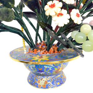 ระดับไฮเอนด์ Cloisonne หม้อ<span class=keywords><strong>หยก</strong></span>แกะสลักอัญมณีโรสควอตซ์พีชองุ่นบอนไซ<span class=keywords><strong>ต้น</strong></span>ไม้ - Product Image 4