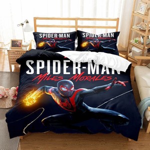 Ensemble de housse de <span class=keywords><strong>couette</strong></span> en polyester imprimé Spiderman 3D, super doux, pour enfants, garçons, chambre à coucher, 3 pièces avec taies d'oreiller - Product Image 2