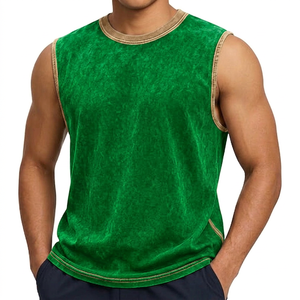 <b>Men</b> Acid Wash Tank <b>Top</b> Cotton <b>Muscle</b> Shirt Vintage Washed Workout Gym Bodybuilding Quick Dry Summer Casual Wear - Product Image 6