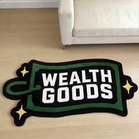 Alfombra de Lana con Forma Rectangular Irregular, Alfombra Decorativa Personalizada con Texto 3D, Alfombra Tufted a Mano para Uso Diario en Interiores