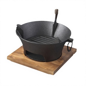[<span class=keywords><strong>Zibo</strong></span> <span class=keywords><strong>Barbecue</strong></span>] <span class=keywords><strong>Barbecue</strong></span> au charbon de bois en fonte pour Hotpot Shabu-Shabu et préparation de thé - Finition polie multifonctionnelle - Product Image 1