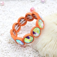 Style de voyage exagéré émail Bracelet dames bricolage cristal Bracelet émail extensible verre Bracelet tuile perle Bracelet pour les femmes