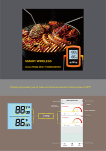 듀얼 프로브 디지털 스마트 무선 와이파이 바베큐 그릴 고기 온도계 안전 안드로이드 애플 요리 - Product Image 6