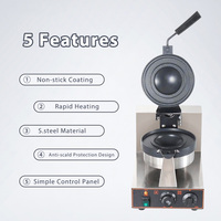Gaufrier rotatif à usage intensif AK14 Gaufrier de qualité professionnelle de style UFO avec plaques antiadhésives pour une utilisation à haut volume