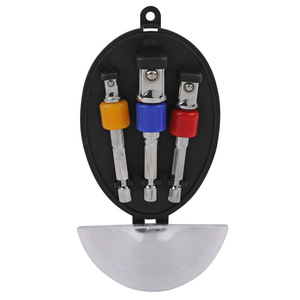 Adaptateur de perceuse hexagonal vers douille carrée en acier inoxydable, jeu de rallonges pour clé électrique - Product Image 1