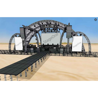 Plateforme de scène modulaire en alliage d'aluminium pour événements extérieurs, tente de concert, éclairage et toit de présentation