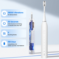 Brosse à dents électronique rechargeable et étanche IPX7 Brosse à dents électrique automatique à polissage intelligent en ABS
