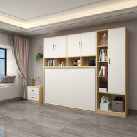 Meuble intelligent horizontal gain de place sur mesure, lit mural pliable invisible Murphy avec armoire