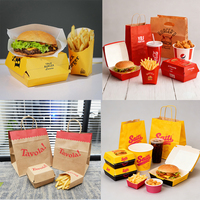 Scatole per Hamburger in Carta Kraft Personalizzate per Fast Food, Patatine Fritte e Pollo Fritto Stile McDonald's