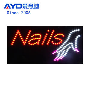Signe ouvert d'ongle de la vente chaude 9*19 pouces LED, panneau publicitaire de LED, signe fait sur commande d'outils de salon de beauté pour la décoration - Product Image 1