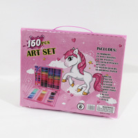 Nouveauté Rentrée des Classes : Ensemble d'Art en PVC 160 Pièces – Stylos Aquarelles & Crayons Étudiants – Cadeaux de Papeterie en Gros de Duoliyou