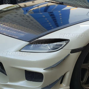 1 par de cubiertas de fibra de carbono real para faros delanteros de coche, para Mazda RX8-B 2004 2005 2006 2007 2008, accesorios para coche - Product Image 6