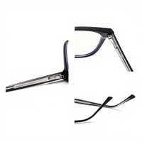 A10083 Lunettes de vue vintage pour femme, monture intégrale, verres neutres - Montures décoratives noires, aspect naturel, pour myopie