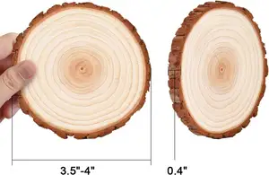 Cercle en bois non fini pièces de bois rondes vierges ornements ronds découpes en bois pour bricolage artisanat projet décoration gravure Laser