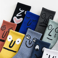 Chaussettes fantaisie pour hommes et femmes, chaussettes de sport colorées avec visage souriant, chaussettes décontractées en coton, chaussettes originales, logo personnalisé