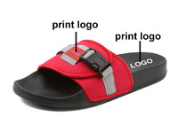Sandales à glissière tendance pour hommes, chaussures à bout ouvert antidérapantes avec impression en pente, 48 options de taille