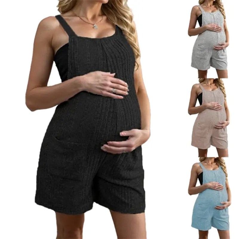 2024 New Factory Wholesale Pregnant Women's Straps jumpsuit Shorts Plus Size Women's Clothing Trendy Women's jumpsuit