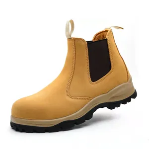 Leather Steel Toe PU Outsole HI-POLY Insole Industrial Work Man Safety Boot Safety Shoes Steel Midsole Mesh Lining Breathable