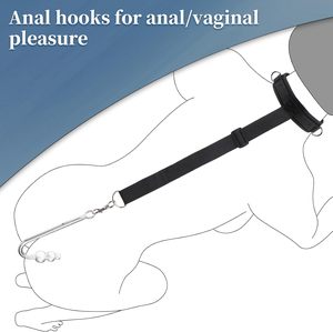 Anal Hook BDSM Sex Bondage <strong>Neck</strong> to Wrist <strong>Restraints</strong> Kit Sex Toys for Couple Adjustable Behind Back Handcuffs - Product Image 4