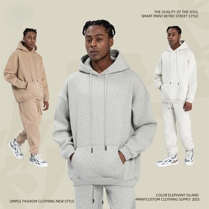 โรงงานผลิตเสื้อผ้าบุรุษ เสื้อกันหนาวกำมะหยี่หนานุ่มสำหรับฤดูใบไม้ร่วงและฤดูหนาว สไตล์อเมริกันแนวสตรีท ทรงหลวม - Product Image 4