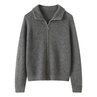 Pull en cachemire personnalisé pour femme, coupe ample, nouveau modèle hiver, style décontracté et élégant, pull polo ajusté