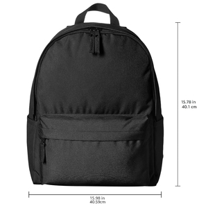 Sacs à dos vintage antivol unisexes noirs en polyester pour l'école, les étudiants et les adolescents, avec poches latérales, porte-bouteille et fermeture éclair - Product Image 2