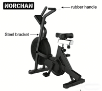 Bicicleta de Aire Profesional Comercial Norchan con Resistencia al Viento para Entrenamiento HIIT y Hyrox, Equipo de Gimnasio Unisex, Capacidad de 149.7 kg