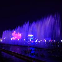 Fontaine musicale moderne en acier inoxydable DEWY, design populaire, grande taille, avec projection, pour usage commercial extérieur (lac/rivière/villa/hôtel)