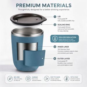 Vaso Térmico de Doble Pared de 300 ml con Tapa, Personalizable con Logotipo, Regalo Promocional, Taza de Viaje para Oficina y Hogar, Venta al Por Mayor - Product Image 2