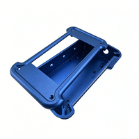Caja de Aluminio Anodizado Azul, Mecanizada por CNC, Personalizada, con Asa, para Instrumentos Electrónicos Portátiles