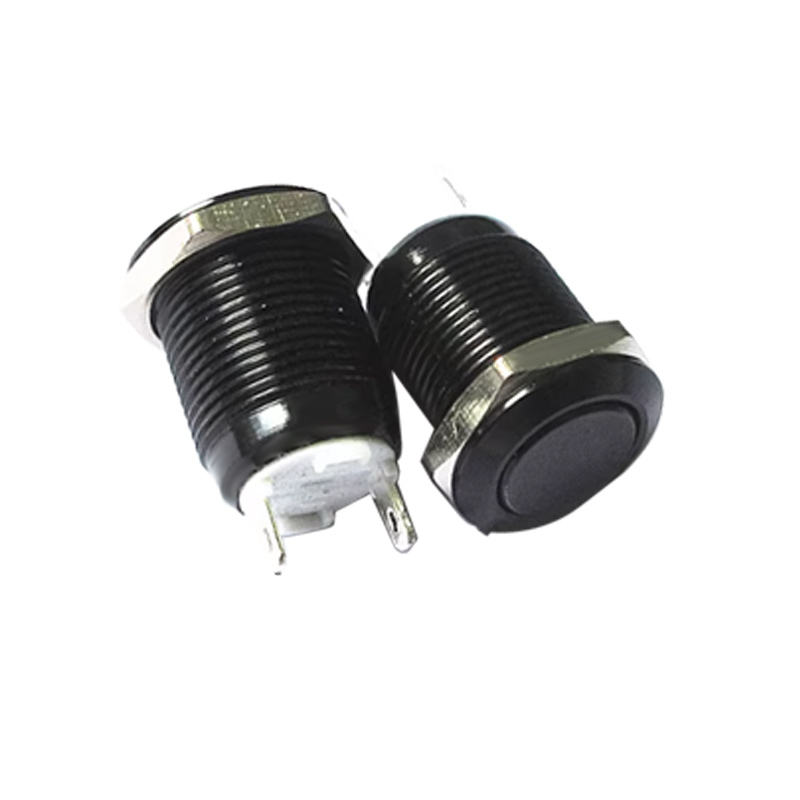 12mm Metal Oxidation Push Button Switch Welded Foot 2Pin Flat Head Waterproof Self-reset Push Button Switch
