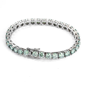<span class=keywords><strong>Pulsera</strong></span> <span class=keywords><strong>de</strong></span> cadena <span class=keywords><strong>de</strong></span> tenis <span class=keywords><strong>de</strong></span> plata 925 con diamantes redondos verdes oscuros <span class=keywords><strong>de</strong></span> 10, 30, <span class=keywords><strong>50</strong></span> y <span class=keywords><strong>1</strong></span> quilate, unisex, para parejas, con una hilera completa <span class=keywords><strong>de</strong></span> diamantes, para mujer - Product Image 2
