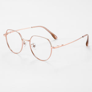 Montura de Gafas Redondas Artísticas para Mujer, Tamaño Mediano, Aro Dorado de Aleación, Lentes de PC 5803, Origen Danyang - Product Image 1