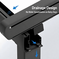 Pergola pliante en tissu imperméable de luxe moderne avec drainage intégré des eaux de pluie pour café et cour commerciale