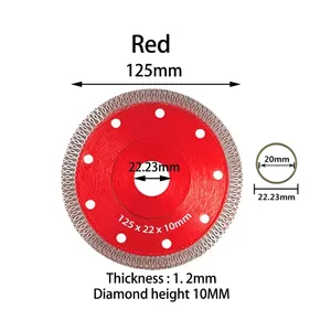 Disco de Sierra de Diamante de Alta Calidad de 125 mm, Disco de Sierra Circular de Diamante Turbo para Cortar Azulejos, Cerámica, Mármol y Granito - Product Image 1