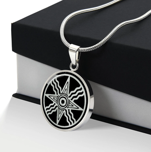 Collier Étoile de Shamash en Acier Inoxydable Plaqué Or 18K, Pendentif Dieu du Soleil Akkadien, Bijou Sumérien Étanche - Product Image 2