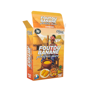 Cajas <span class=keywords><strong>de</strong></span> Fibra <span class=keywords><strong>de</strong></span> Madera Certificadas Personalizadas con Estampado Heritage para la Deliciosa Delicia Tropical Foutou Banane, con Cierres Aroma-Seal - Product Image 1