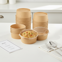 Bol alimentaire en papier kraft recyclable à paroi simple pour le lait, avec diamètre et logo personnalisables