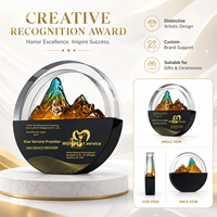 Trofeo de Montaña con Degradado de Color Artístico y Logotipo Personalizado para Recuerdo de Ceremonia