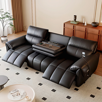 Canapé inclinable électrique en cuir véritable, ensemble de meubles modulaires pour salon, 3 places, ports USB, canapé relaxant, vente en gros
