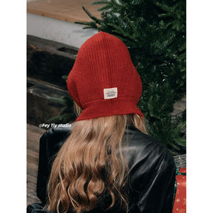 Chapeau Balaclava rétro personnalisable avec sangle, chaud pour l'automne et l'hiver, voyage en plein air, chapeau froid tendance et polyvalent pour femmes - Product Image 1