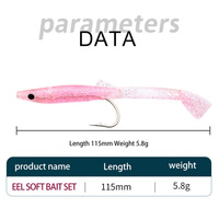 Leurre souple artificiel en PVC LuteStorm 115 mm/5,8 g, appât pour brochet, poisson-chat, sandre, marlin, perche - pêche en eau douce et en eau salée