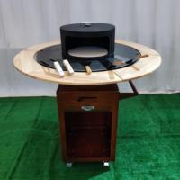 Table de foyer géométrique angulaire en acier Corten avec rangement pour bois, pour jardin extérieur, vente en gros directe usine