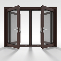 Ventanas abatibles de vidrio de doble panel de diseño moderno, puertas y ventanas de acero de plástico PVC plegables resistentes al calor
