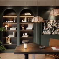 Diseño Personalizado Completo para el Hogar, Estilo Clásico Chino, Material de PVC, Resistente a la Humedad, Diseño Interior Elegante y Retro para Villas