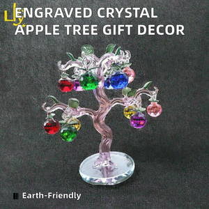 Bola de cristal grabada con árbol de manzana, ecológica, tallada, decoración para mueble de TV, sala de estar, árbol del dinero, vino, Navidad - Product Image 2