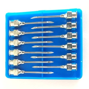 Aguja de jeringa de 13mm LUER hipodérmica de acero inoxidable al por mayor para aplicación de animales de aves de corral - Product Image 1