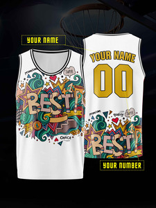 Nhóm Tùy Chỉnh Tên Và Số In Bóng Rổ Vest Thoải Mái Phù Hợp Thoáng Khí Nhanh Chóng Làm Khô Đội Đào Tạo Thể Thao Giải Trí Unisex - Product Image 2