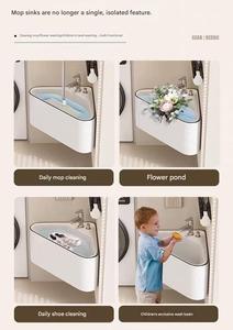 Настенная треугольная раковина из фарфора ручной работы, керамическая умывальница для ванной, маленькая угловая раковина - Product Image 6